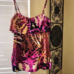 Lane Bryant | Ruffle animal print tank